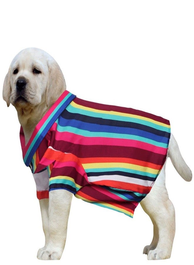 Western Era Super Soft Trendy Printed Shirt, Ultra Comfort Dog Apparel, Cotton Printed Breathable Basic Vest Dog Shirt, Lightweight Thin Shirt For Your Furies (XXLarge - 28inch)(Colorful Stripe Print) - Image 1